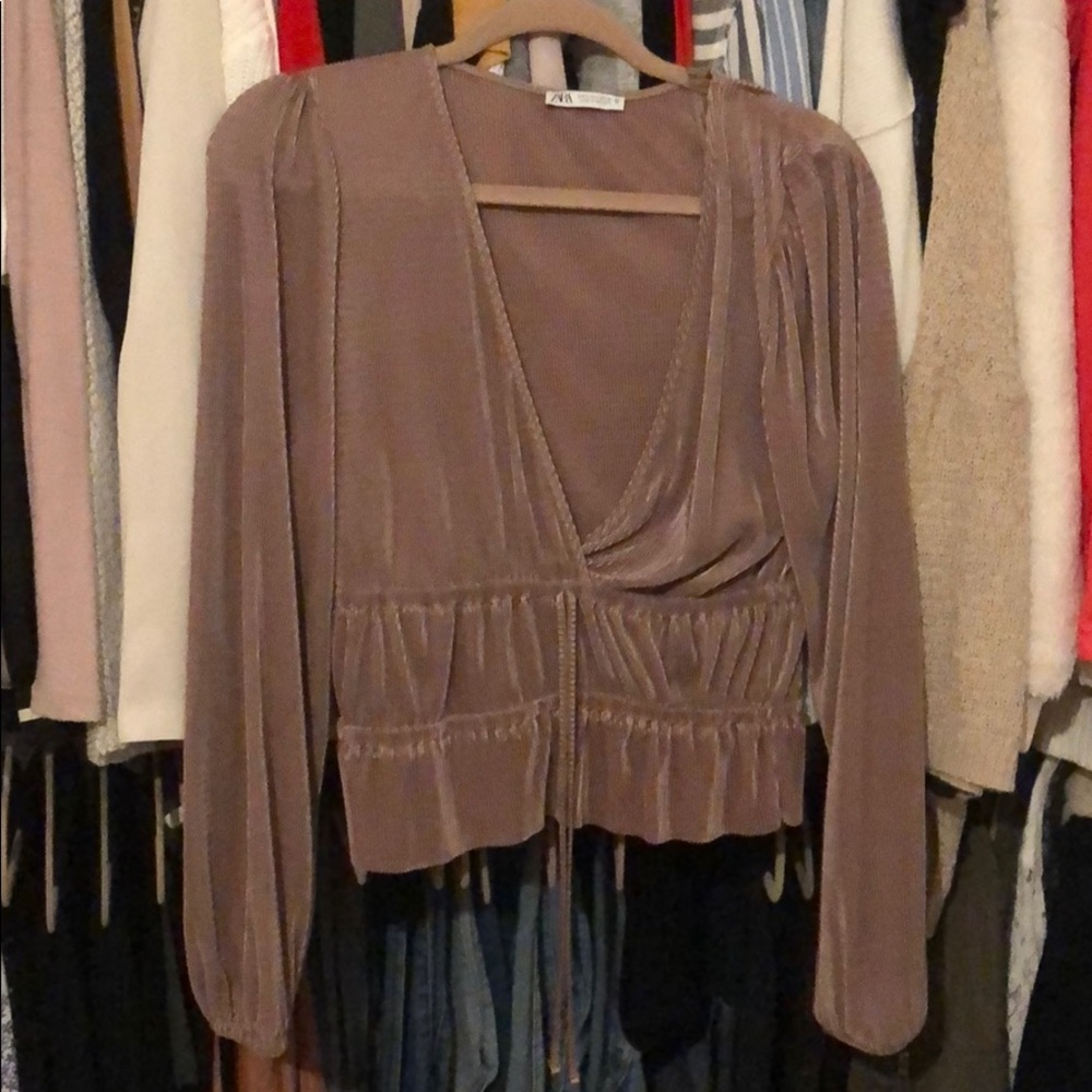 ZARA Shimmery long-sleeve top